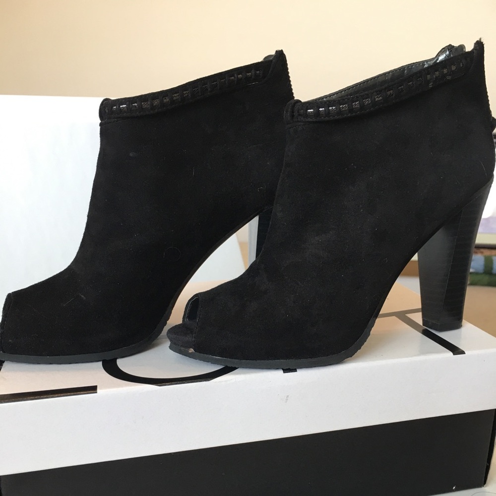 Loft Peep Toe Suede Heels
